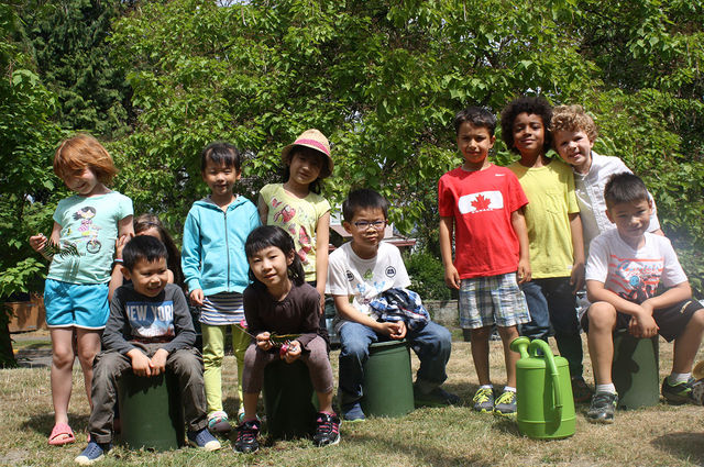 Children gardening at Pear Tree Urban Gardeners camp